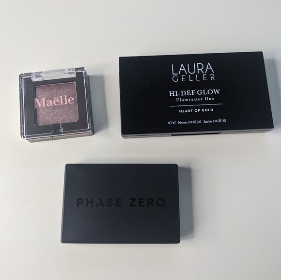 New Makeup set of 3 items: blush, glow highlighter, eyeshadow. - Picture 1 of 10